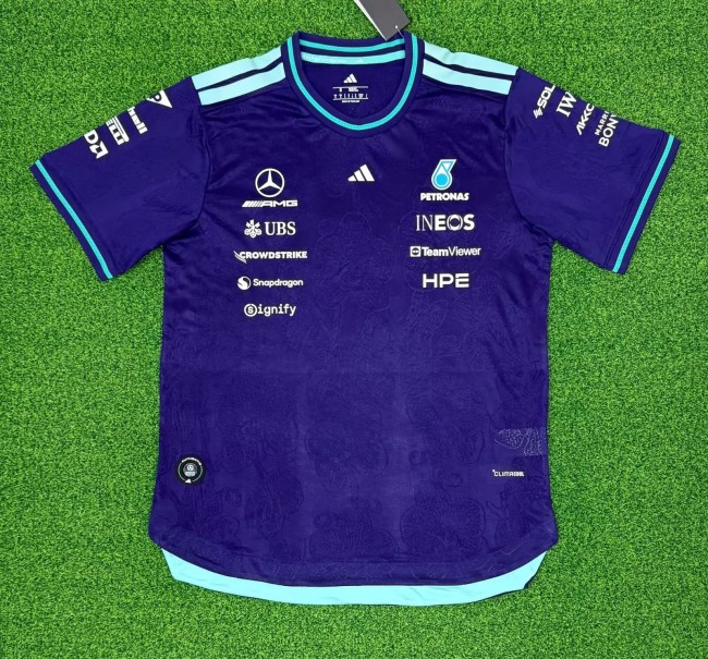 2026 Mercedes New Pattern Heat Transfer Printing Short Sleeve Racing Suit