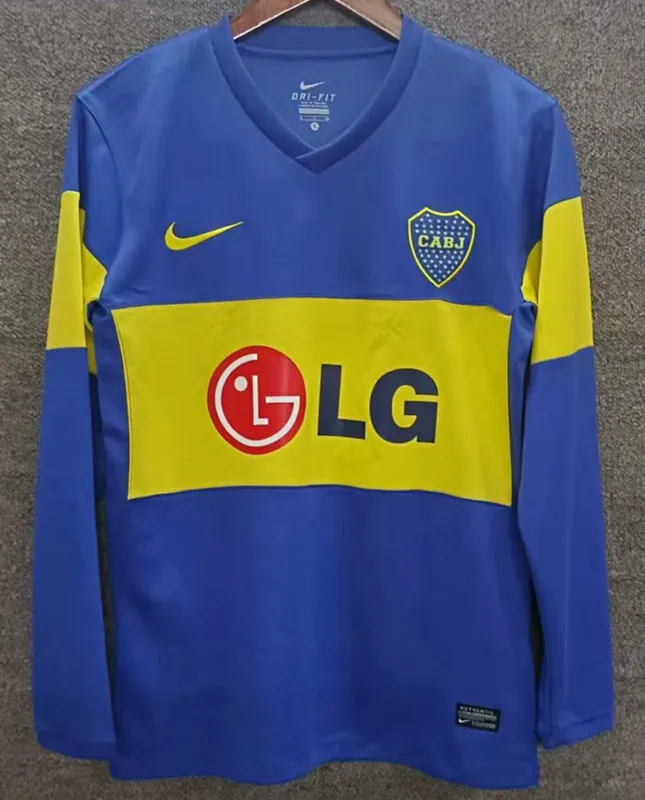 2011-2012 Boca Home Long Sleeve Retro Soccer Jersey