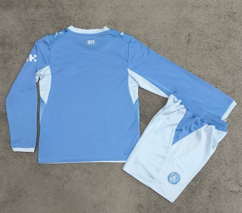 26-27 Man City Home Long Sleeve Kids Soccer Jersey (长袖)