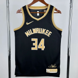 24-25 BUCKS ANTETOKOUNMPO #34 Black Glory Edition Top Quality Hot Pressing NBA Jersey