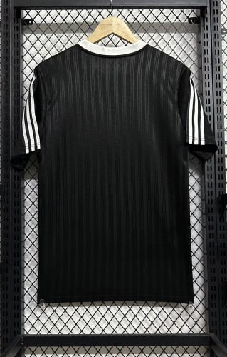 2025 AD Casual Black Fans Training shirts *三叶草