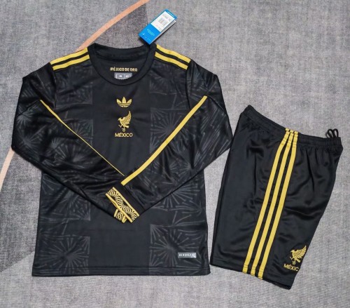 25-26 Mexico Black Special Edition Long sleeves Kids Soccer Jersey