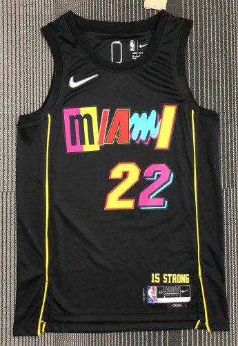 21-22 HEAT BUTLER #22 Black Top Quality Hot Pressing NBA Jersey