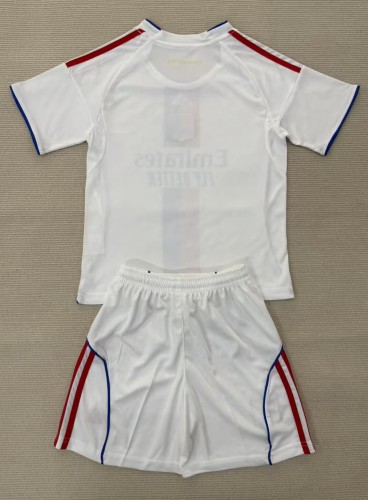 25-26 Lyon Home Kids Soccer Jersey 1:1 Thai Quality
