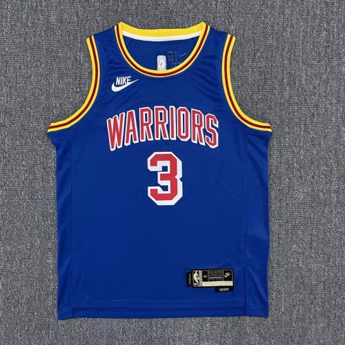Warriors POOLE #3 Blue 75th Anniversary Retro NBA Jersey