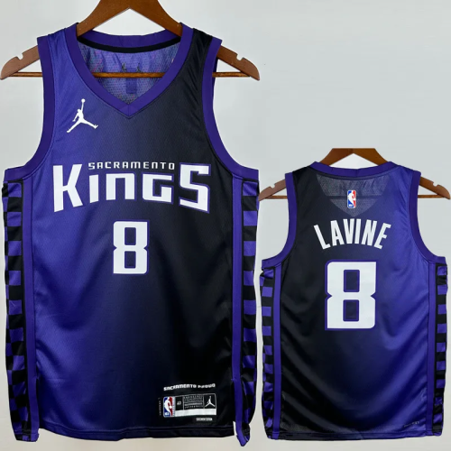 23-24 Kings LAVINE #8 Purple Top Quality Hot Pressing NBA Jersey (Trapeze Edition)飞人版