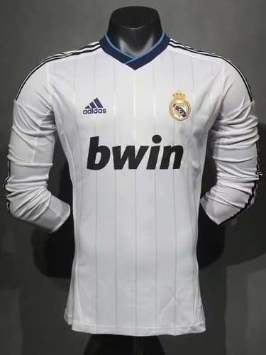 2012-2013 RMA Home Player Version  Long Sleeve Retro Soccer Jersey 长袖球员