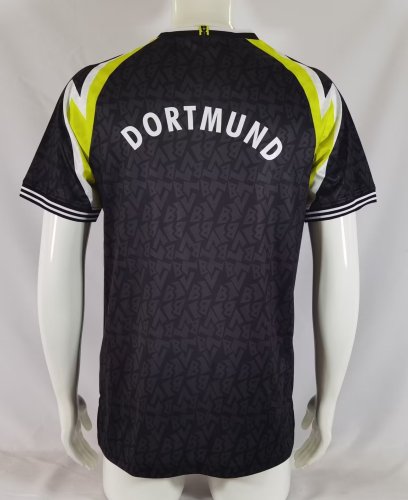 1995-1996 Dortmund Away Black Retro Soccer Jersey