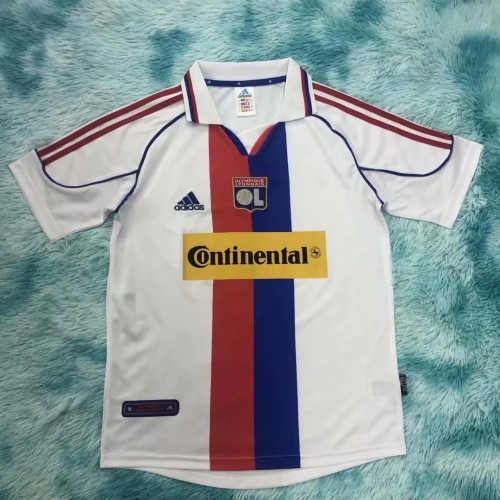 2000-2001 Lyon Home White Retro Soccer Jersey