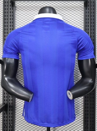 2025 AD Blue Player Version Polo Short Sleeve 1:1 Thai Quality