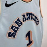 24-25 SA Spurs WEMBANYAMA #1 Light blue City Edition Top Quality Hot Pressing NBA Jersey