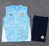 25-26 Man City High Quality Tank Top And Shorts Suit