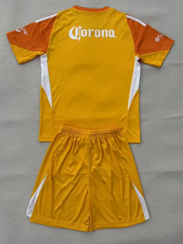 25-26 Club America Orange GoalKeeper Kids Soccer Jersey 1:1 Thai Quality