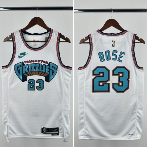 24-25 GRIZZLIES  ROSE #23 White Top Quality Hot Pressing NBA Jersey
