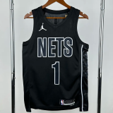 22-23 NETS RUSSELL #1 Black Top Quality Hot Pressing NBA Jersey (Trapeze Edition) 飞人版