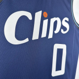 23-24 CLIPPERS WESTBROOK #0 Dark blue City Edition Top Quality Hot Pressing NBA Jersey