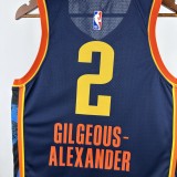 24-25 OKC Thunder GILGEOUS-ALEXANDER #2 Black City Edition Top Quality Hot Pressing NBA Jersey