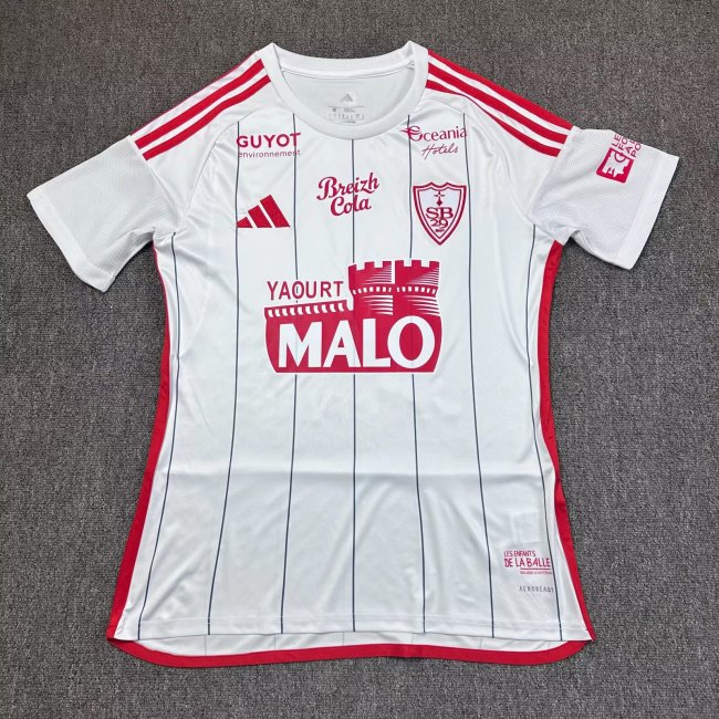 25-26 Stade Brestois Away Fans Soccer Jersey