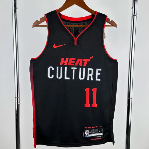 23-24 HEAT JAQUEZ JR. #11 Black City Edition Top Quality Hot Pressing NBA Jersey