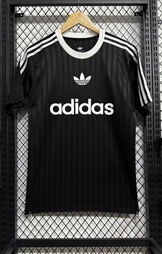 2025 AD Casual Black Fans Training shirts *三叶草
