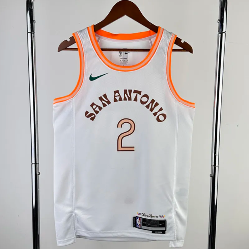 23-24 Sa Spurs LEONARD #2 White City Edition Top Quality Hot Pressing NBA Jersey