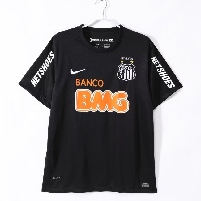 2012-2013 Santos FC Black Retro Soccer Jersey