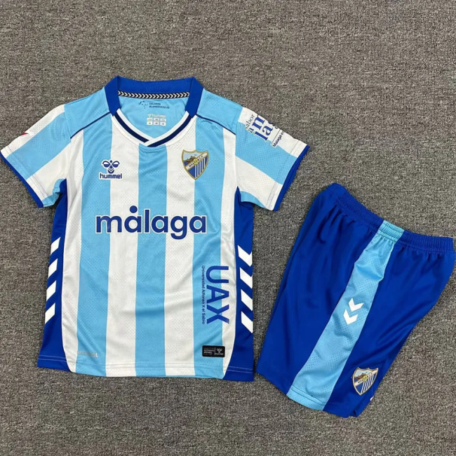25-26 Málaga Home Kids Soccer Jersey 1:1 Thai Quality