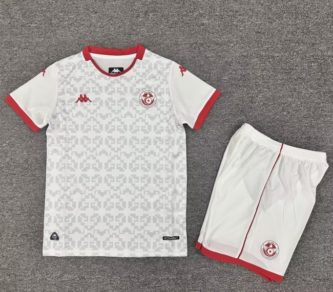 25-26 Tunisia Away Kids Soccer Jersey