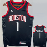 23-24 Rockets McGRADY #1 Black Top Quality Hot Pressing NBA Jersey (Trapeze Edition)