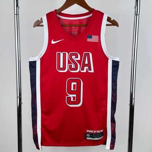 2024 Olympic Game USA HALIBURTON # 9 Red Basketball Jersey