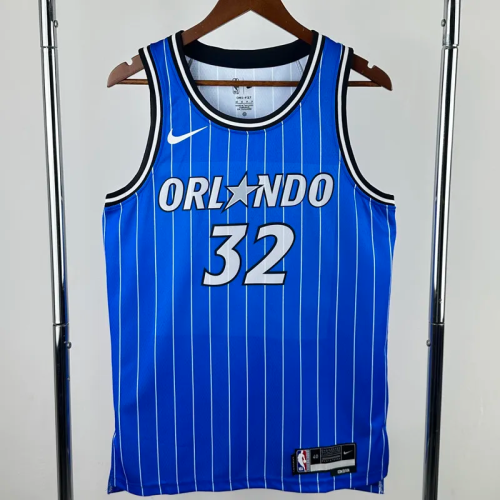 25-26 Magic O'NEAL #32 Blue Top Quality Hot Pressing NBA Jersey(条纹)