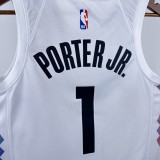 24-25 Nuggets PORTERJR. #1 White City Edition Top Quality Hot Pressing NBA Jersey