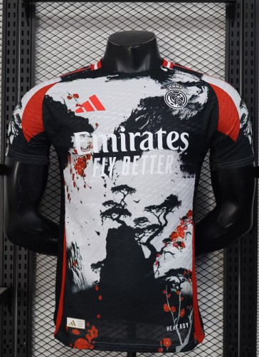 25-26 RMA Black White Special Edition Player Version Soccer Jersey