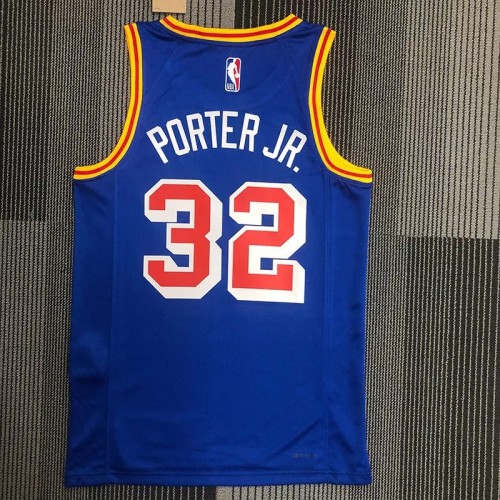 WARRIORS PORTER JR. #32 Blue 75th Anniversary Retro NBA Jersey