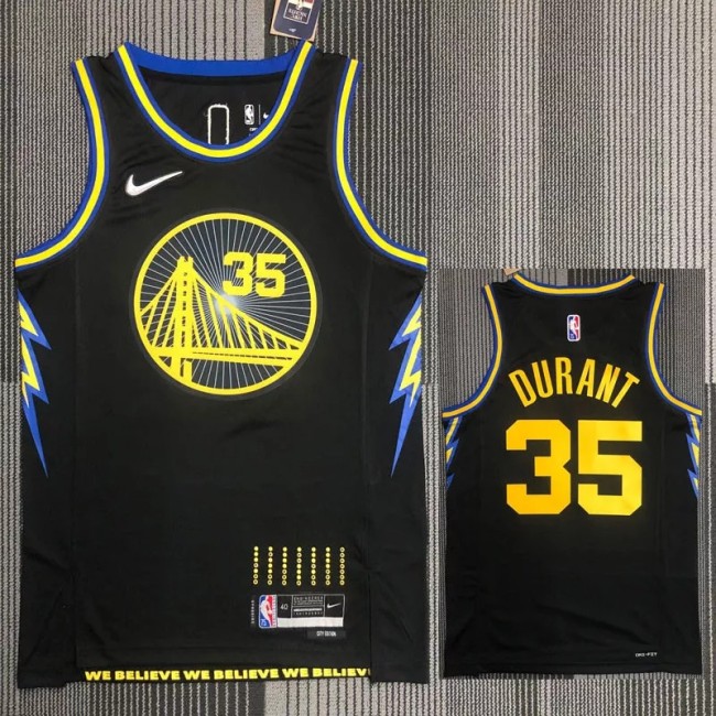 21-22 Warriors DURANT #35 Black City Edition Top Quality Hot Pressing NBA Jersey