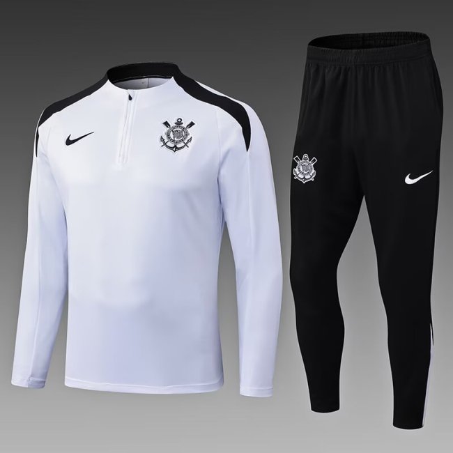 25-26 Corinthians High Quality Half Pull Tracksuit