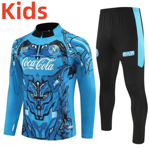 25-26 Napoli High Quality Kids Half Pull Tracksuit