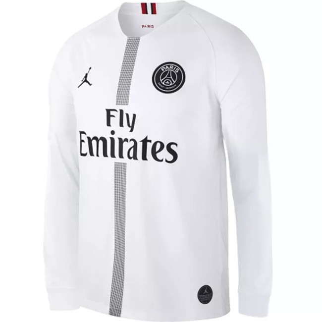 2018-2019 PSG Paris Jordan White Long Sleeve Retro Soccer Jersey