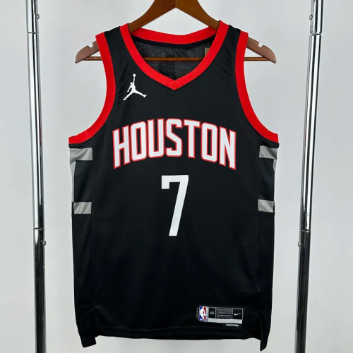 23-24 Rockets DURANT #7 Black Top Quality Hot Pressing NBA Jersey (Trapeze Edition)飞人版