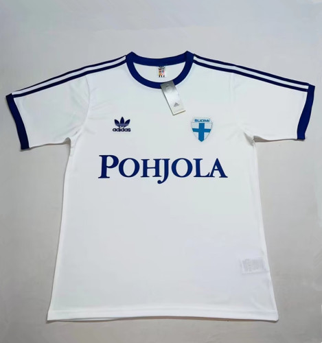 1982 Finland White Retro Soccer Jersey