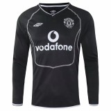 2000-2002 Man Utd Away Black long sleeve Retro soccer jersey