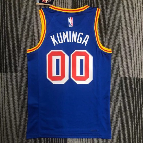 WARRIORS KUMINGA #00 Blue 75th Anniversary Retro NBA Jersey