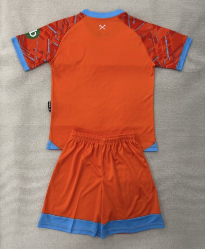 25-26 West Ham Orange GoalKeeper Kids Soccer Jersey
