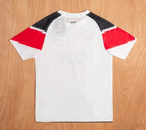 2010-2011 Man Utd UCL Version Away White Retro Soccer Jersey