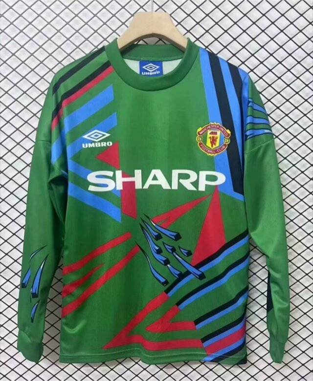 1992-1993 Man Utd GoalKeeper Long Sleeves Retro Soccer Jersey
