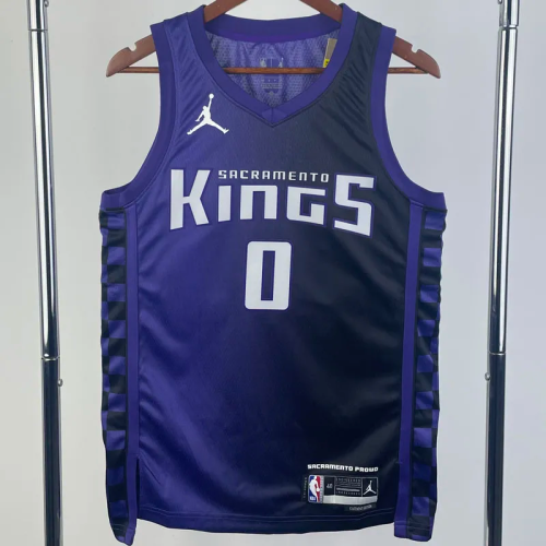 23-24 Kings MONK #0 Purple Top Quality Hot Pressing NBA Jersey (Trapeze Edition)飞人版