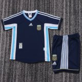 1998 Argentina Away Retro Kids Soccer Jersey