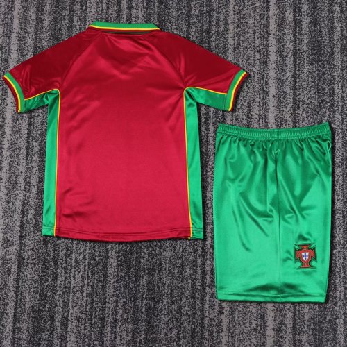 1998 Portugal Home Retro Kids Soccer Jersey