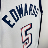 2024 Olympic Game USA EDWARDS # 5 White Basketball Jersey