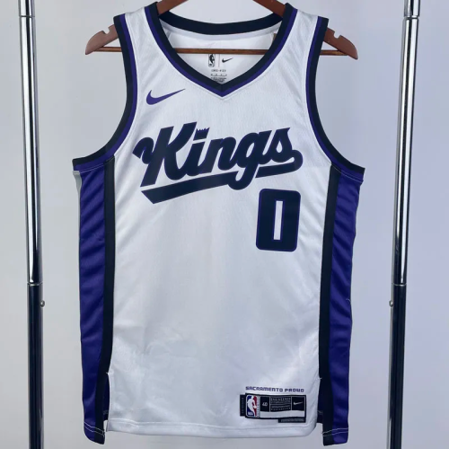 23-24 Kings MONK #0 White Top Quality Hot Pressing NBA Jersey